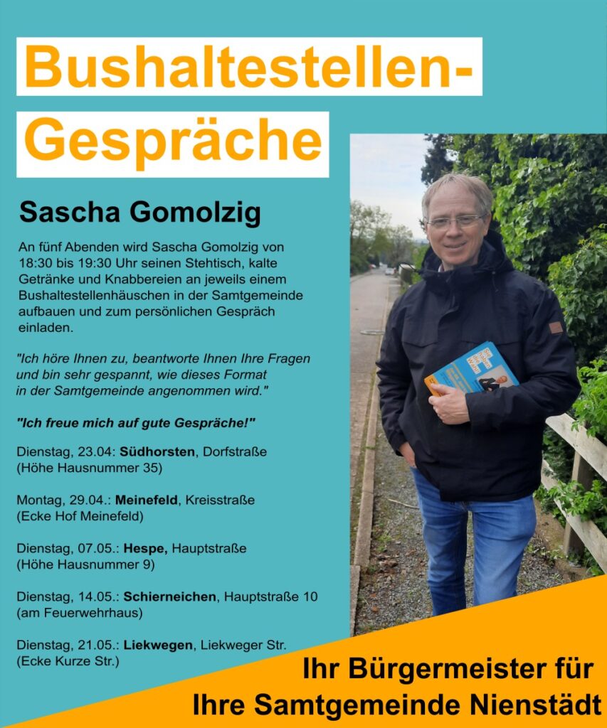 Wahl Samtgemeinde-Bürgermeister in Nienstädt - Kandidat Sascha Gomolzig